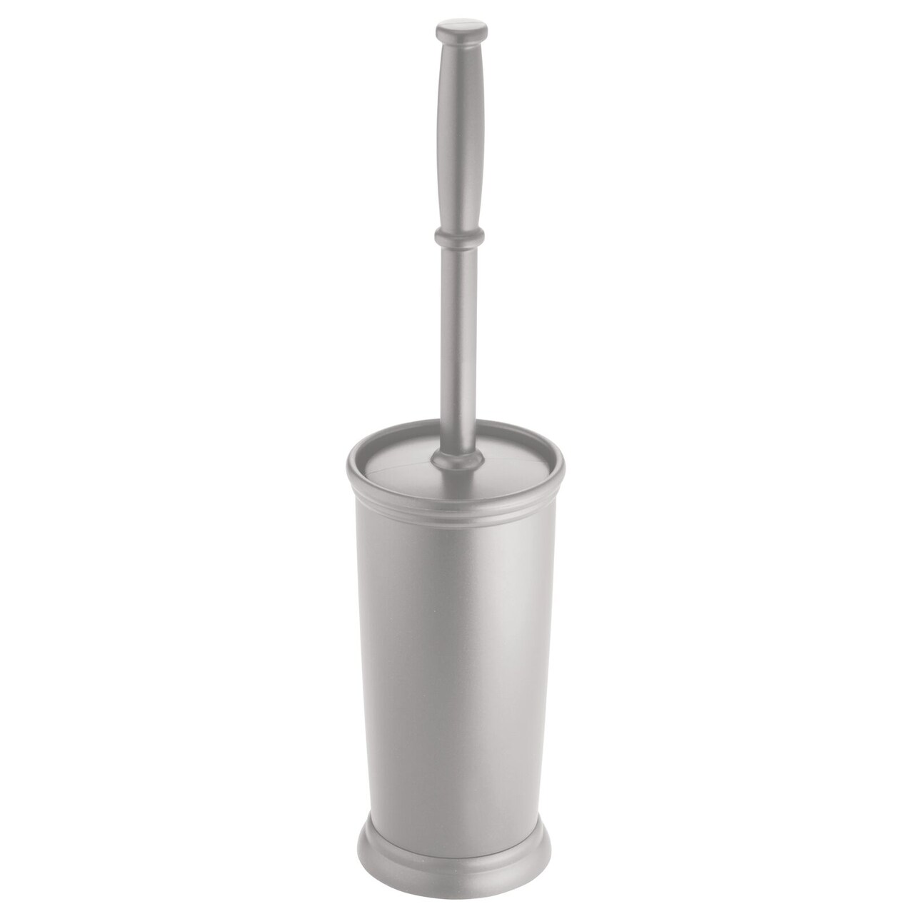 mDesign Compact Plastic Bathroom Toilet Bowl Brush and Holder